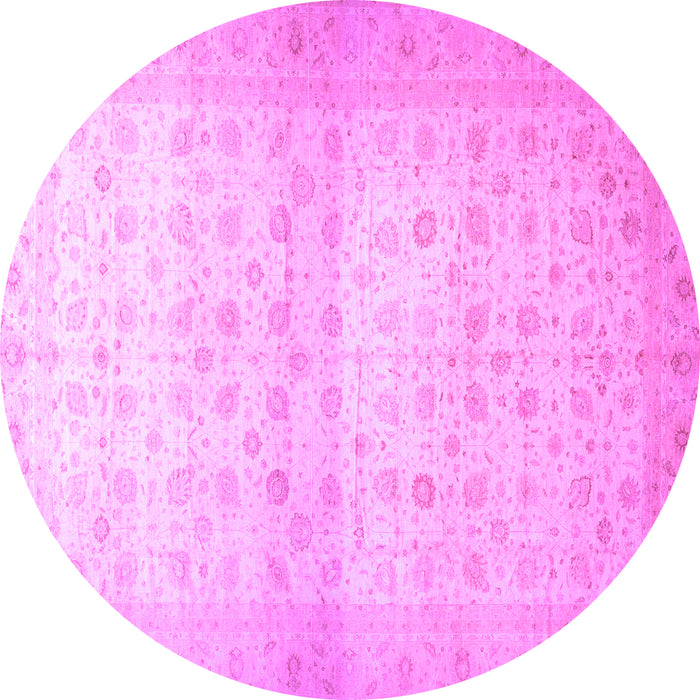 Round Machine Washable Oriental Purple Traditional Area Rugs, wshabs38pur