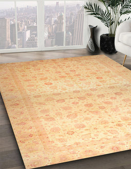 Abstract Orange Oriental Rug in Family Room, abs38
