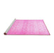 Sideview of Machine Washable Oriental Pink Traditional Rug, wshabs38pnk