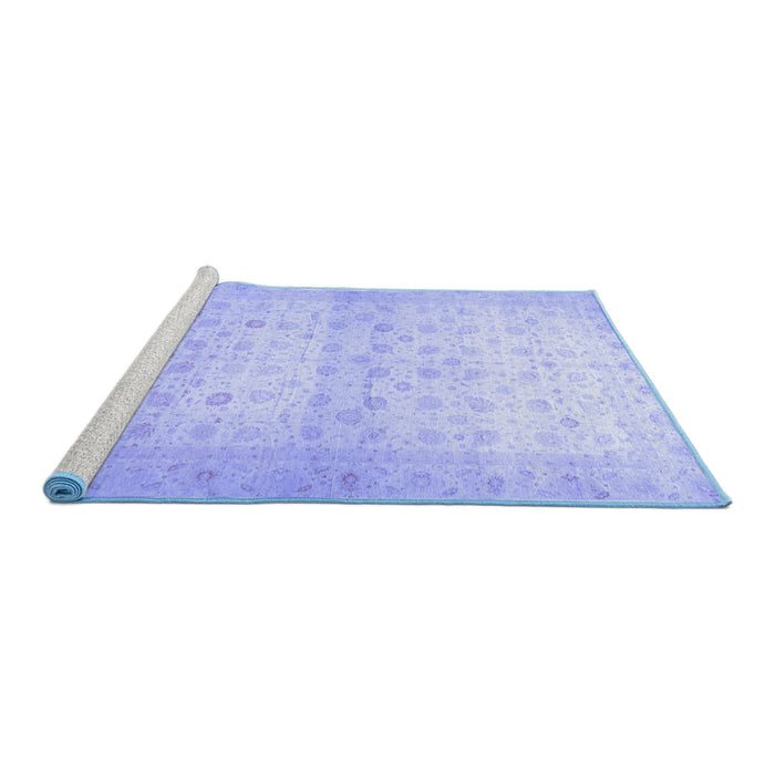 Sideview of Machine Washable Oriental Blue Traditional Rug, wshabs38blu