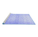 Sideview of Machine Washable Oriental Blue Traditional Rug, wshabs38blu