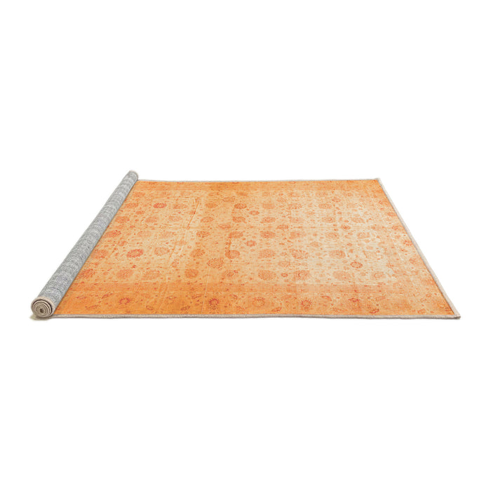 Sideview of Machine Washable Oriental Orange Traditional Area Rugs, wshabs38org