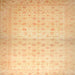 Square Machine Washable Abstract Orange Rug, wshabs38