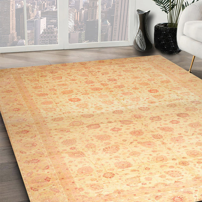 Machine Washable Abstract Orange Rug in a Family Room, wshabs38