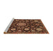 Sideview of Machine Washable Abstract Vermilion Red Rug, wshabs3900