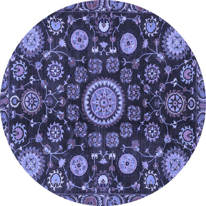 Round Oriental Blue Traditional Rug, abs3900blu