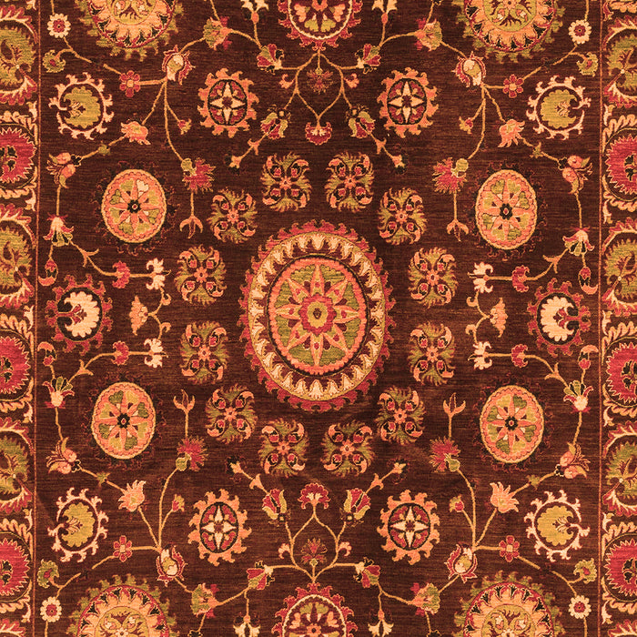 Machine Washable Oriental Orange Traditional Area Rugs, wshabs3900org