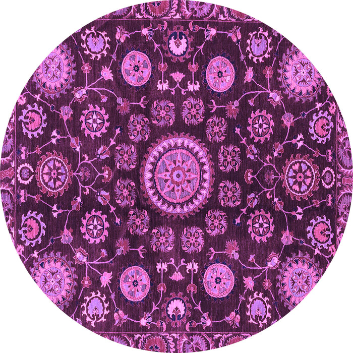 Round Machine Washable Oriental Purple Traditional Area Rugs, wshabs3900pur