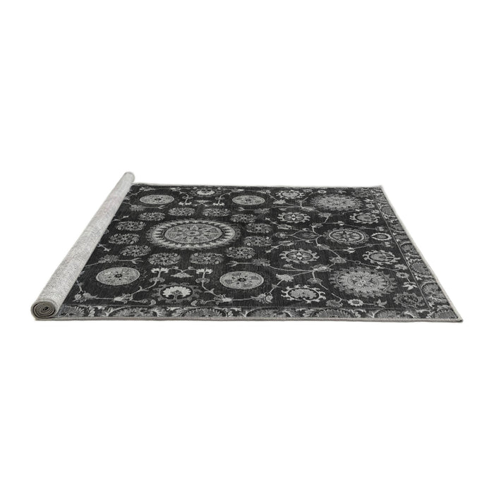 Sideview of Machine Washable Oriental Gray Traditional Rug, wshabs3900gry