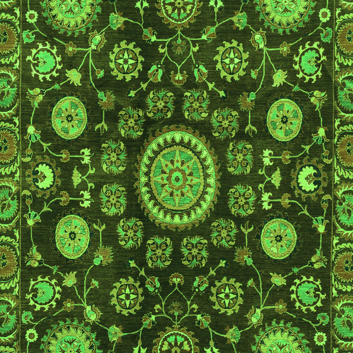 Machine Washable Oriental Green Traditional Area Rugs, wshabs3900grn