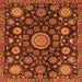 Square Oriental Orange Traditional Rug, abs3900org