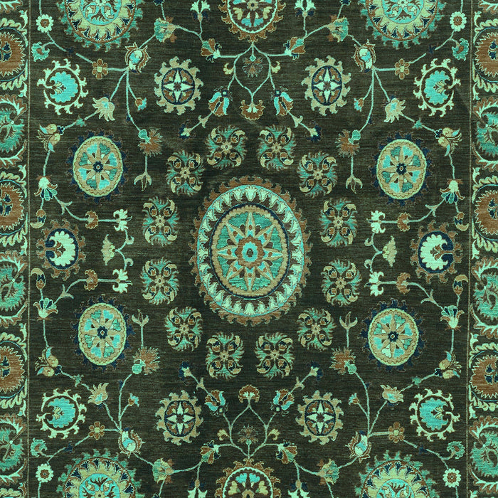 Machine Washable Oriental Turquoise Traditional Area Rugs, wshabs3900turq