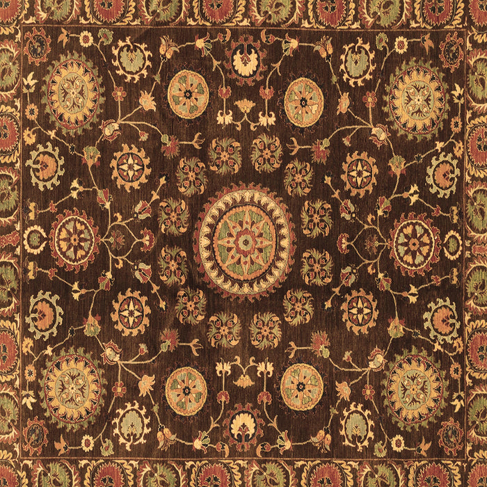 Square Machine Washable Oriental Brown Traditional Rug, wshabs3900brn