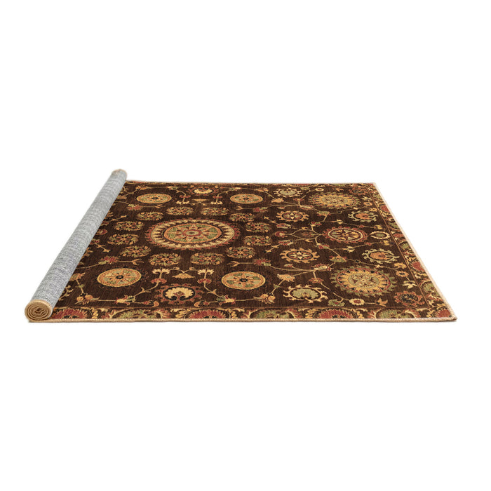 Sideview of Machine Washable Oriental Brown Traditional Rug, wshabs3900brn