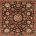 Square Abstract Red Oriental Rug, abs3900