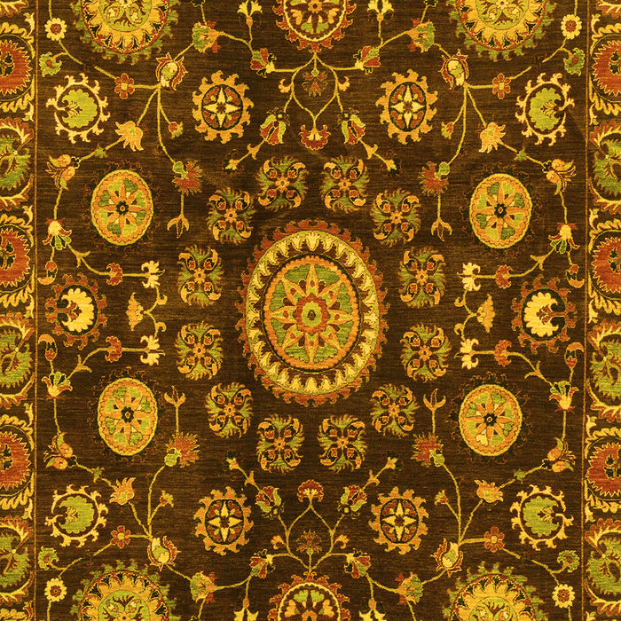 Machine Washable Oriental Yellow Traditional Rug, wshabs3900yw