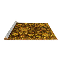 Sideview of Machine Washable Oriental Yellow Traditional Rug, wshabs3900yw