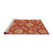 Sideview of Machine Washable Abstract Neon Red Rug, wshabs3901