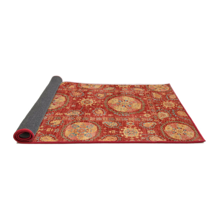 Sideview of Abstract Neon Red Modern Rug, abs3901