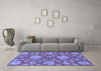 Machine Washable Abstract Blue Modern Rug, wshabs3901blu