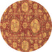 Round Abstract Brown Modern Rug, abs3901brn