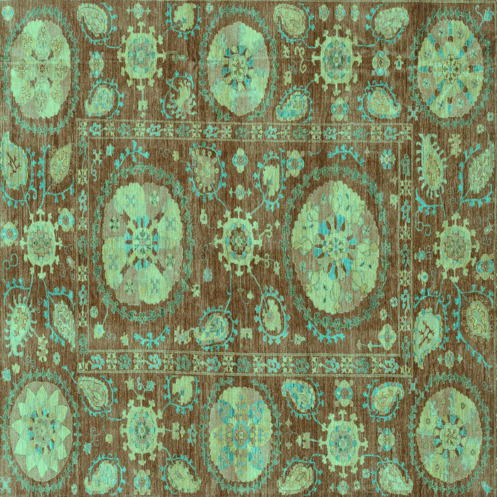 Square Abstract Turquoise Modern Rug, abs3901turq