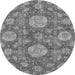 Round Abstract Gray Modern Rug, abs3901gry