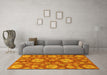 Machine Washable Abstract Yellow Modern Rug in a Living Room, wshabs3901yw