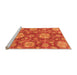 Sideview of Machine Washable Abstract Orange Modern Area Rugs, wshabs3901org