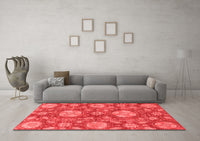 Machine Washable Abstract Red Modern Rug, wshabs3901red