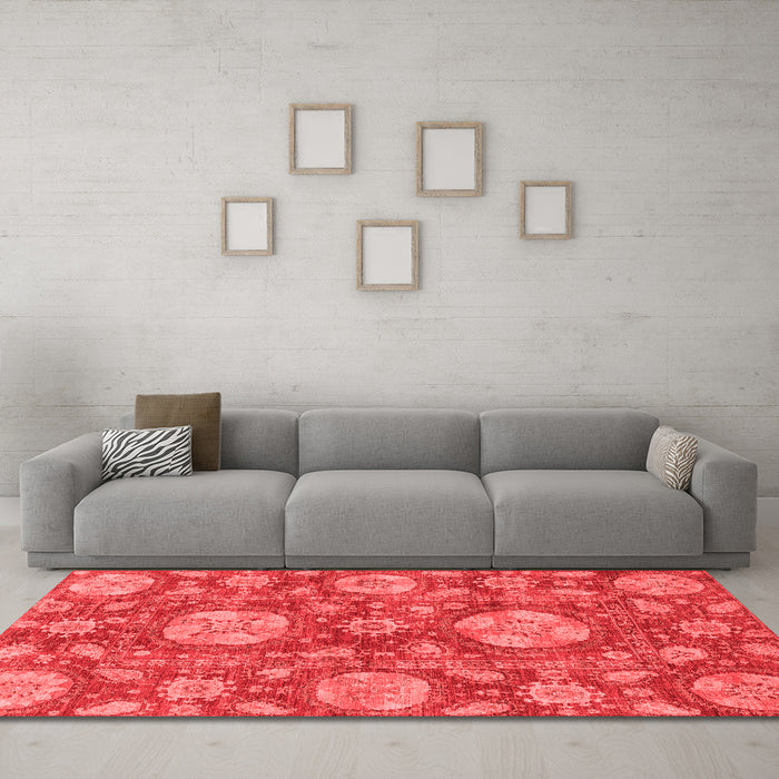 Modern Red Washable Rugs