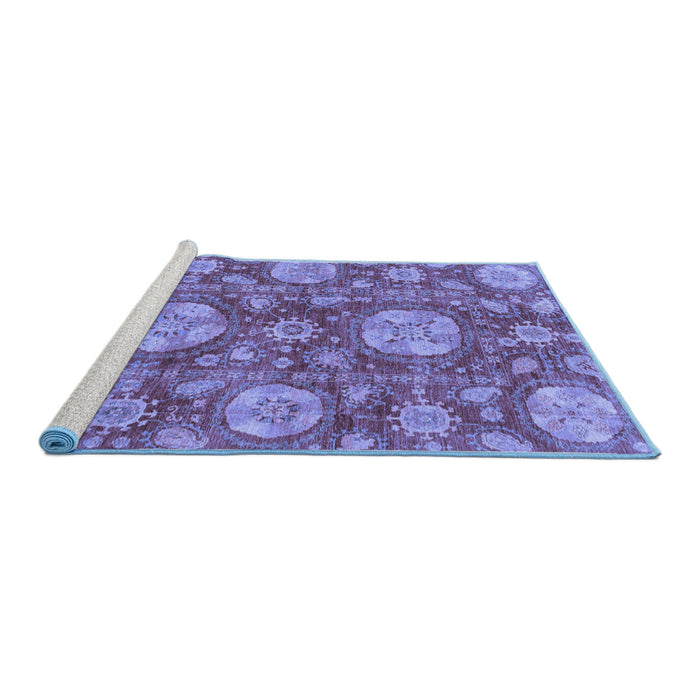 Sideview of Machine Washable Abstract Blue Modern Rug, wshabs3901blu