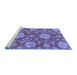 Sideview of Machine Washable Abstract Blue Modern Rug, wshabs3901blu