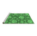 Sideview of Machine Washable Abstract Emerald Green Modern Area Rugs, wshabs3901emgrn