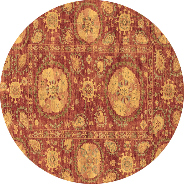 Round Machine Washable Abstract Brown Modern Rug, wshabs3901brn