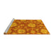 Sideview of Machine Washable Abstract Yellow Modern Rug, wshabs3901yw