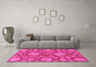 Machine Washable Abstract Pink Modern Rug in a Living Room, wshabs3901pnk