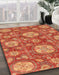 Abstract Neon Red Modern Rug in Family Room, abs3901