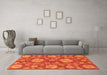 Machine Washable Abstract Orange Modern Area Rugs in a Living Room, wshabs3901org