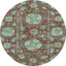 Round Abstract Light Blue Modern Rug, abs3901lblu