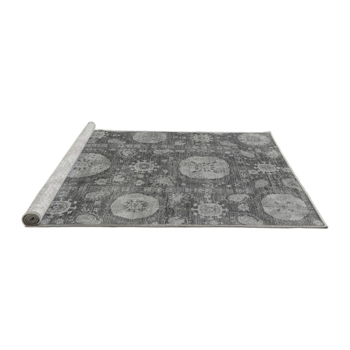 Sideview of Machine Washable Abstract Gray Modern Rug, wshabs3901gry