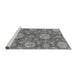 Sideview of Machine Washable Abstract Gray Modern Rug, wshabs3901gry