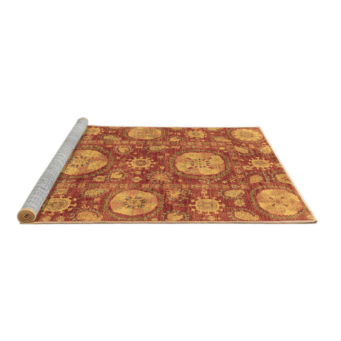 Sideview of Machine Washable Abstract Brown Modern Rug, wshabs3901brn