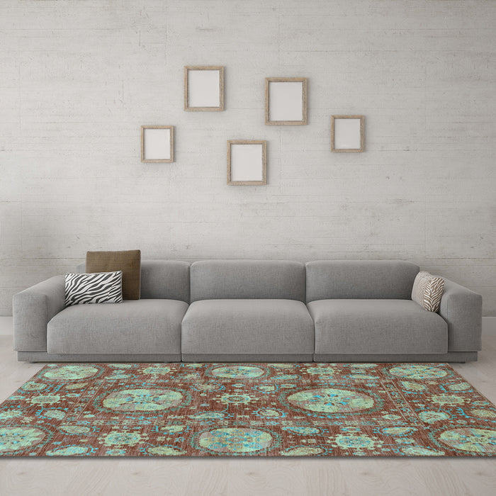 Machine Washable Abstract Light Blue Modern Rug in a Living Room, wshabs3901lblu