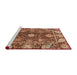 Sideview of Machine Washable Abstract Tomato Red Rug, wshabs3902