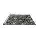 Sideview of Machine Washable Oriental Gray Traditional Rug, wshabs3902gry