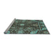 Sideview of Machine Washable Oriental Light Blue Traditional Rug, wshabs3902lblu