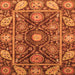 Square Machine Washable Oriental Orange Traditional Area Rugs, wshabs3902org