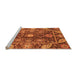 Sideview of Machine Washable Oriental Orange Traditional Area Rugs, wshabs3902org