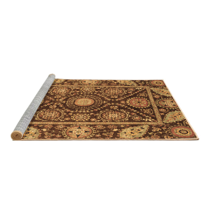 Sideview of Machine Washable Oriental Brown Traditional Rug, wshabs3902brn